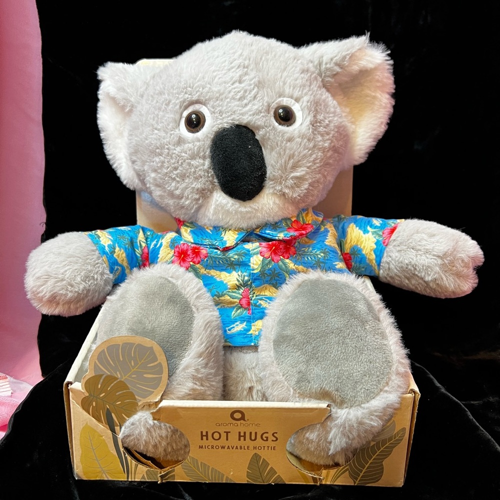 RARE Aroma Home Koala Plush with Floral Hawaiian Shirt